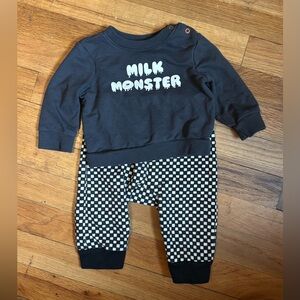 Cat & Jack Black Baby Monster Graphic Sweatshirt 3-6mo